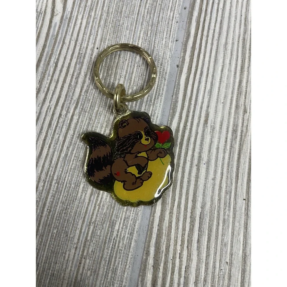 Keychain Lot of 6 Animal Theme Cow Raccoon Monkeys Bear Duck Key Chains Fobs